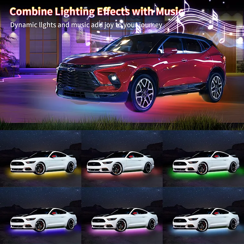 DC12V RGBIC Atmosphere Underbody Light Strip Smart LED Strip Light